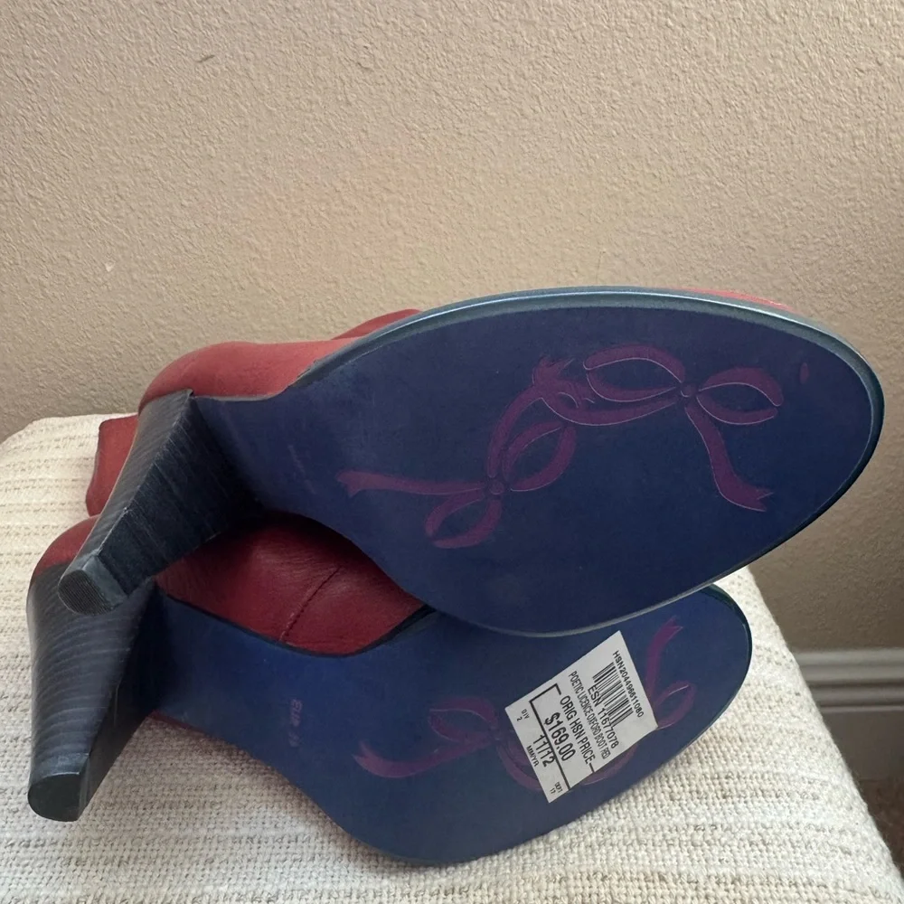 Poetic License Red Lace Up Boots - Picture 6 of 9